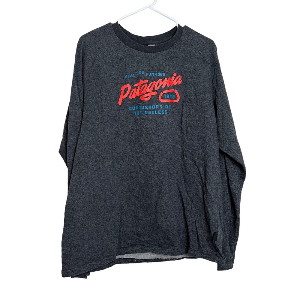 Patagonia Gray Viva Los FunHogs Long Sleeve Crewneck Size XL Men